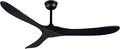 Bigzone 60 Inch solid Wood Ceiling Fan without Light Flush Mount with Remote Control 3 Blades Modern Ceiling Fan No Light for Loving Room/Dining Room/Farmhouse/Indoor, Matte Black