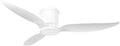 52 Inch Ceiling Fan with Light and Remote, Indoor White Ceiling Fan Low Profile Flush Mount with Dimmable LED Light, Reversible Motor for Bedroom, Living Room