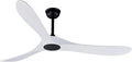 Bigzone 60" White Ceiling Fan Without Lights,DC Motor Quiet Energy Saving,3 White Balsa Wood Blades,Outdoor/Indoor Ceiling Fan With Remote Control，Reversible Blades | 6 Speeds Available, Noiseless, fit for Flat/Sloped Ceiling, White Wood Blades, desgin...