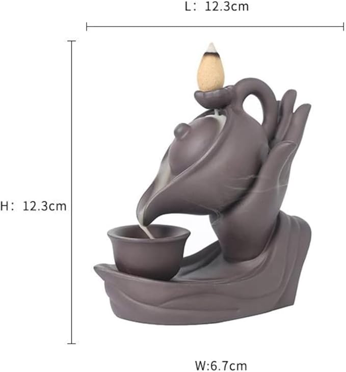 Buddha Hand Series Backflow Incense Burner Indoor Smoke Waterfall Incense Holder Creative Teapot Shaped Ceramic Incense Burner