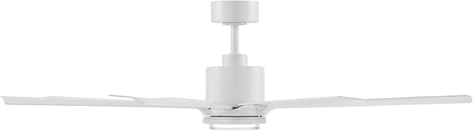 Modern Forms Size Matters Indoor or Outdoor 8-Blade 56in Smart Ceiling Fan in Matte White with Adjustable CCT 2700-3000-4000-5000K LED Light Kit and Remote Control