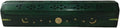 POSHNPRETTY Handmade Celestial Coffin Wooden Incense Box Burner with Brass Inlay (Green)