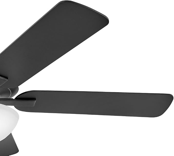 Hinkley Metro 52" LED Indoor Dual Mount Ceiling Fan with Light, Traditional Style, Reversible Wooden Fan Blades, Matte Black and Walnut, Remote Sold Separately