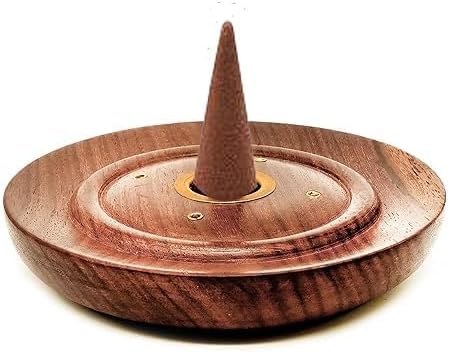 Sogra Teak Wooden Handicraft Bowl Shape Wet dhoop batti Stand | Incense/agarbatti Stick Holder | Bowl (Brown)