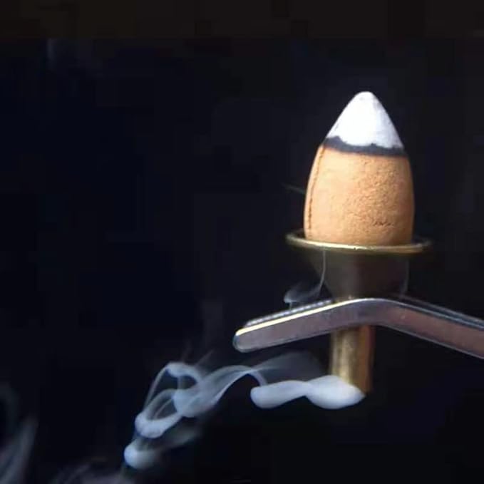 8Pcs Metal Backflow Incense Cones Holder Small Funnel Shape Incense Cone Tray Base Rack Holder Incense Burner Incense Fragrance Accessories