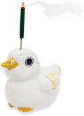 2" Fat White Duck Elegant Ceramic Incense Stick Holder Artistic Collectible Figurine for Adult Collectors Sophisticated Interior Accent Gift Handcrafted Porcelain Home Room Decor
