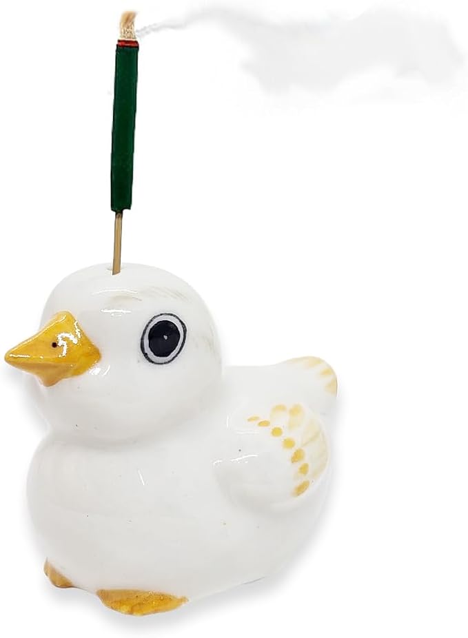 2" Fat White Duck Elegant Ceramic Incense Stick Holder Artistic Collectible Figurine for Adult Collectors Sophisticated Interior Accent Gift Handcrafted Porcelain Home Room Decor