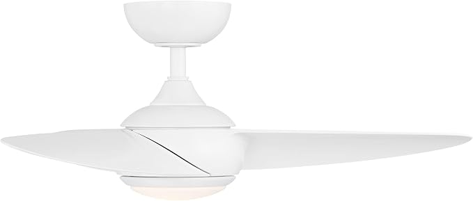 WAC F-094L-MW Loft 38" Outdoor Ceiling Fan with LED Lights and Remote, Matte White