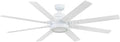 Honeywell Ceiling Fans Xerxes Modern 62 Inch Ceiling Fan with Light, Remote Control Fan, LED Indoor Fan with 8 Blades, White and Gray Wash Blade Finish Options, White (51628-01)