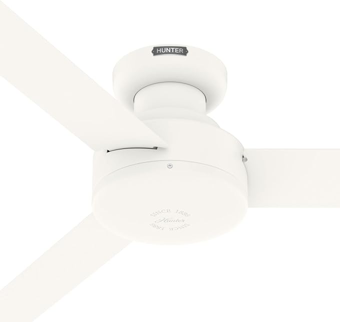 Hunter Presto, Indoor, Ceiling Fan, Wall Control, 52 inch, Matte White | For Bedroom, Living Room, Kitchen, Home Office, 52408