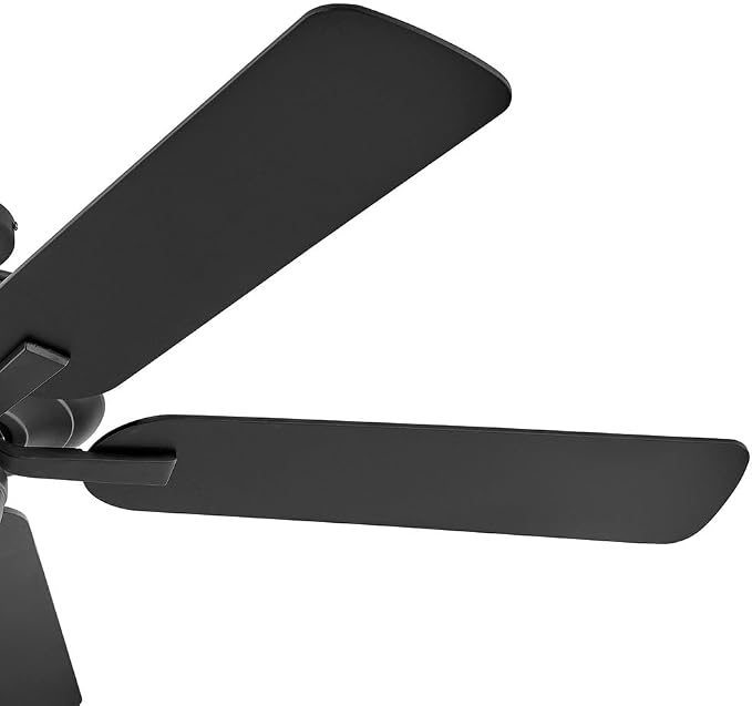 Hinkley Metro 52" Indoor Dual Mount Ceiling Fan with No Light, Traditional Style, Reversible Wooden Fan Blades, Matte Black and Walnut, Remote Sold Separately