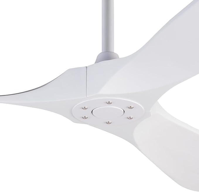 Large Ceiling Fans without Lights, 72 Inch Ceiling Fan no Light with Remote Control, 3 Solid Wood Blades Indoor Outdoor Fans Ceiling for Patios Porch Living Room Office (White Blades)