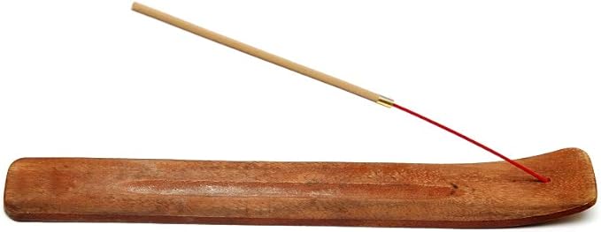Incense Garden Wooden Incense Holder for Sticks with Inlays of Brass Plain 10 inches Long