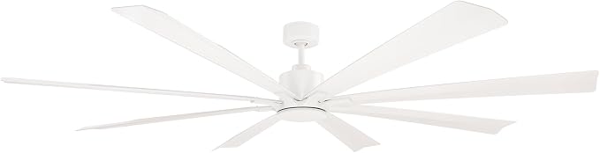 Modern Forms Size Matters Indoor and Outdoor 8-Blade 84in Smart Ceiling Fan in Matte White with Remote Control with Alexa and iOS or Android App
