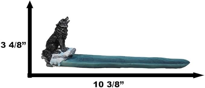 Ebros Gift Alpha Tundra Forest Gray Wolf Remus Howling Incense Burner Holder Figurine Mystic Moon Howler Wolves and Timberwolves Decor