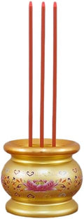 Copper Alloy LED Electric Incense Burner with USB Rechargeable Battery, Ideal for Buddhist Supplies - Painted Style