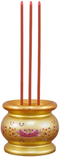 Copper Alloy LED Electric Incense Burner with USB Rechargeable Battery, Ideal for Buddhist Supplies - Painted Style