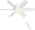 Fanspex 20.5'' Socket Ceiling Fan Light for Home Living Room Bedroom Garage | 5 Fan Speeds with 3 Colors Adjustable Light, 8 Hours Timer, White