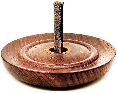Sogra Teak Wooden Handicraft Bowl Shape Wet dhoop batti Stand | Incense/agarbatti Stick Holder | Bowl (Brown)