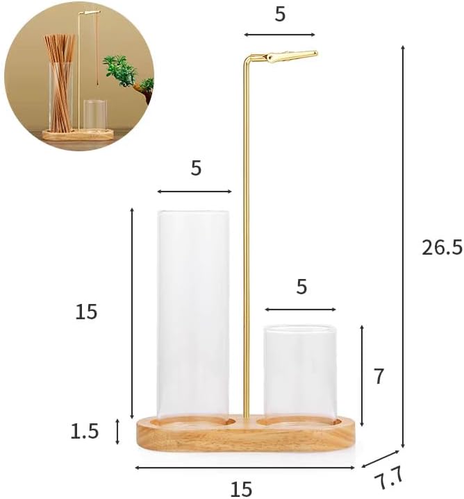 3-in-1 Incense Holder for Sticks with Enlarged Ash Catcher, Anti-Scatter Glass Tray for a Serene Home, Yoga, or Spa, Includes Dedicated Cone Holder and Brush（Not Included Incense Sticks）