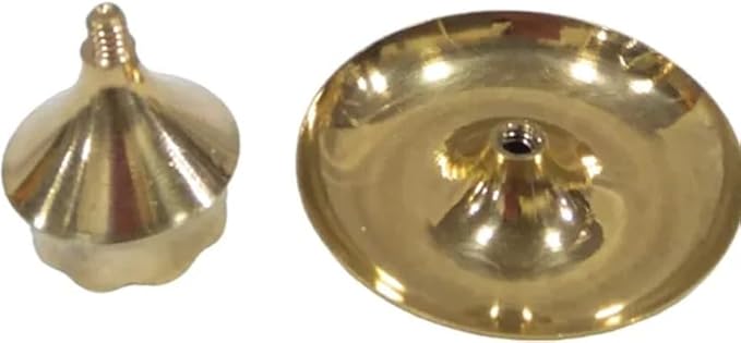 Brass Incense Holder Lotus Stick Incense Burner and Cone Holder with Ash Catcher Agarbatti Stand Artistic Lotus Plate Tray for Pooja Indian Traditional Festival New year Decorations(Size:-4")(Golden)