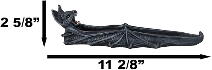 Ebros Gift Gothic Gargoyle Cathedric Bat Vampire Incense Stick Holder with Celtic Knotwork Figurine Halloween Macabre Halloween Metaphysical Accent