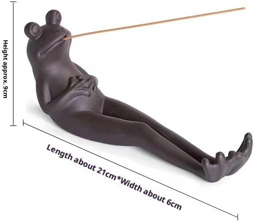 Frog Incense Burner & Holder, Ceramic Ash Catcher Tray | Decorative Aromatherapy Stick Holder for Yoga, Meditation, and Home Decor, Ideal for Living Room, Office, or Garden Spaces