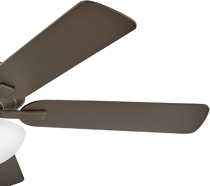 Hinkley Metro 52" LED Indoor Dual Mount Ceiling Fan with Light, Traditional Style, Reversible Wooden Fan Blades, Metallic Matte Bronze and Walnut, Remote Sold Separately