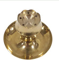 Brass Incense Holder Lotus Stick Incense Burner and Cone Holder with Ash Catcher Agarbatti Stand Artistic Lotus Plate Tray for Pooja Indian Traditional Festival New year Decorations(Size:-4")(Golden)