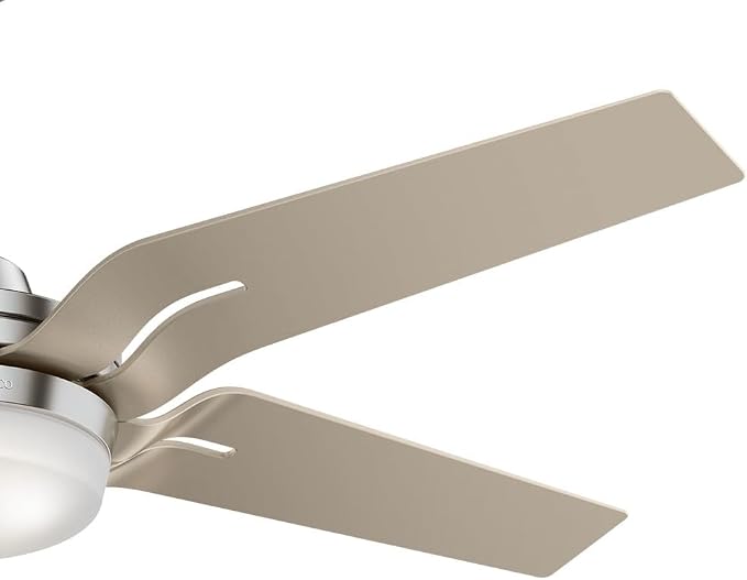 Casablanca 56 inch Indoor Ceiling Fan with LED Light & Remote Control- Standard Mount Ceiling Fan, 5 Painted Metallic Blades, For Bedroom, Living Room, or Kitchen, Quiet- Correne 59197, Brushed Nickel
