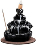 Black Ceramic Incense Incense Burner, Incense Burner Ornament, Handmade Backflow Incense Holder for Zen Decor,Holders,Waterfall Incense and Incense Holders