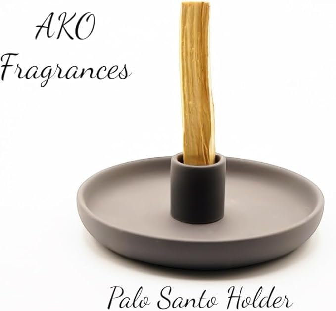 4 in 1 Incense Burner Holder - Multi-Purpose Ceramic Incense Stick Holder, Palo Santo Holder for Clean Burning, Sage Meditation Burner Set, Candle Holder for Aromatherapy (Matte Charcoal Black)