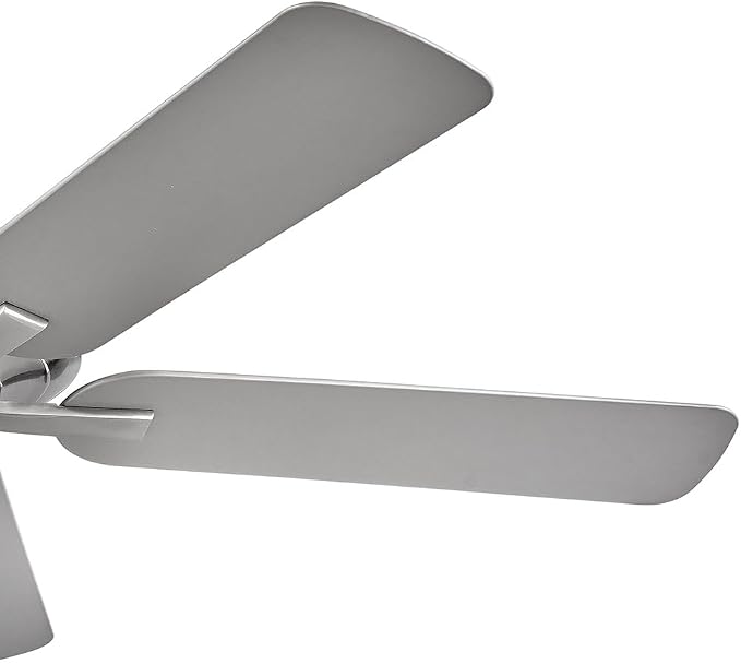 Hinkley Metro 52" Indoor/Outdoor Dual Mount Ceiling Fan, Flush Mount or Suspended by 4.5" Down Rod, Reversible Wooden Fan Blades, Brushed Nickel, Remote Sold Separately