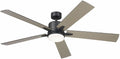 KICHLER Lucian Elite XL 60 in Ceiling Fan with Light, Modern Indoor Fan with Etched Cased Opal Glass and Wall Control in Satin Black for Bedroom or Living Room, 330060SBK