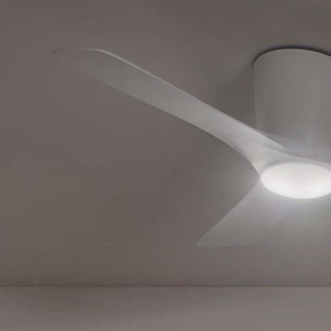 Kichler Volos 48” Indoor Ceiling Fan with LED Light and Wall Control in Matte White, Contemporary Ceiling Fan with Light, 300032MWH