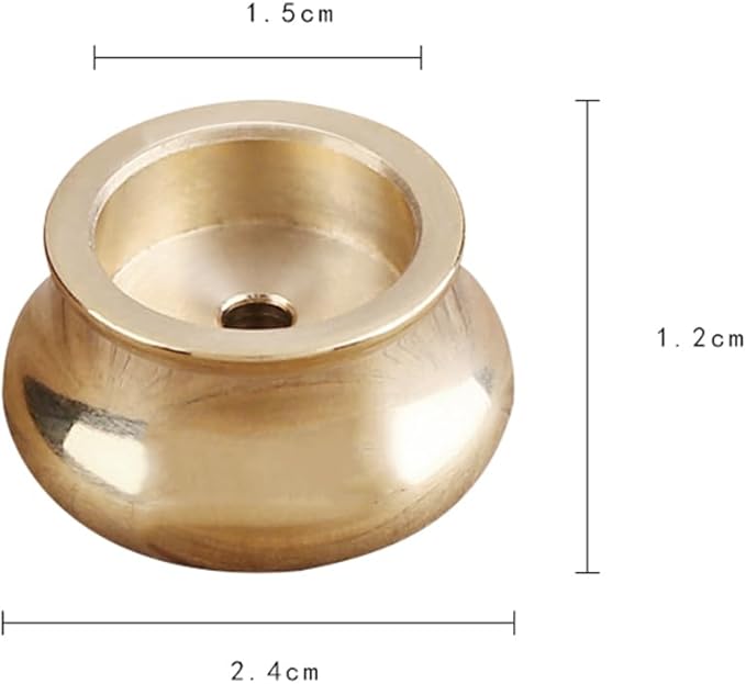 ZYAMY 6PCS Incense Holder Mini Cone Burner Brass Gold Chinese Indoor and Outdoor Decorative Metal Ash Collector 0.13 Inch Hole Diameter for Yoga Studio Meditation Buddhist Temple