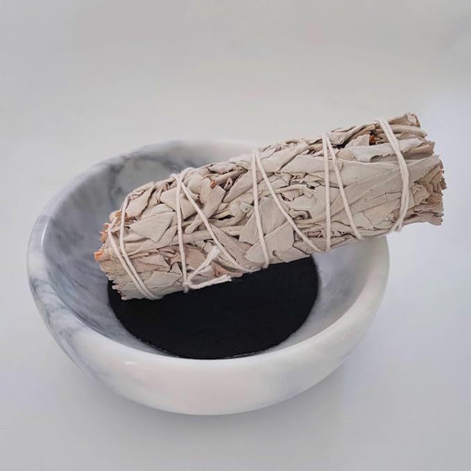 Handmade Natural Marble Incense Holder 9 Hole Ash Catcher Tray for Incense Sticks, Palo Santo & Sage | Spiritual Home Decor Gift for Yoga, Meditation (Pale)