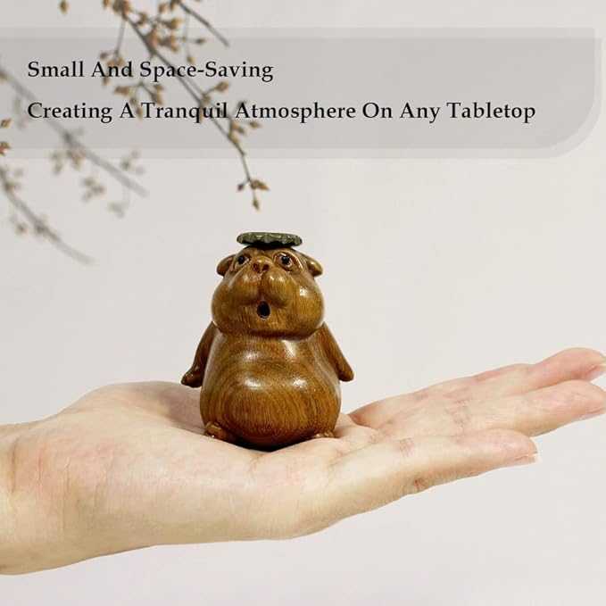 Wooden Groundhog-Shaped Sandal Wood Incense Burner Holder for Home Decoration