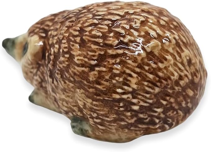 2¼" Brown Hedgehog Porcupine Elegant Ceramic Incense Stick Holder Artistic Collectible Figurine for Adult Collectors Sophisticated Interior Accent Gift Handcrafted Porcelain Home Decor