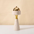 Sissi & yaya Marble Incense Burner with Brass Cover, 11 x 3.8 inches, Multi-Purpose Holder for Cones, Coils and Sticks (White)