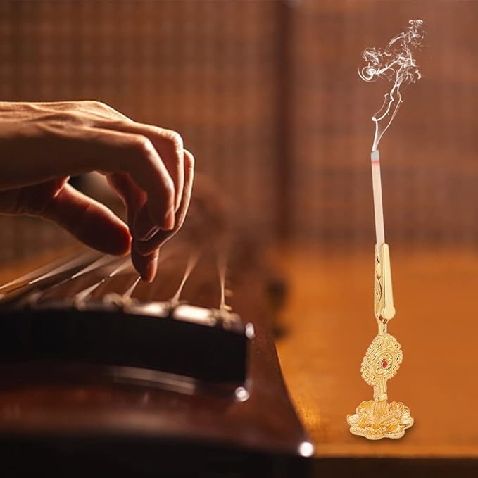 WEBEEDY 3pcs Incense Holder Clip Buddha Incense Burner Incense Stick Standing Clamp with Lotus Base Incense Ash Holder Buddhism Supplies Tabletop Decor for Home Office