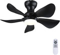 PHORUS 30"Black Low Profile Flush Mount Ceiling Fans with Lights and Remote | Super Large Airflow with 6 Wind Speeds, Reversible, Dimmable 3 CCT LED, 30W Noiseless DC Motor,Timer, for Bedroom Kitchen