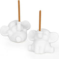 2 PCS Elephant Incense Burner, Handmade Ceramic Incense Holder, Animal Theme Incense Tray, Adorable Home Decoration Accessories (White)