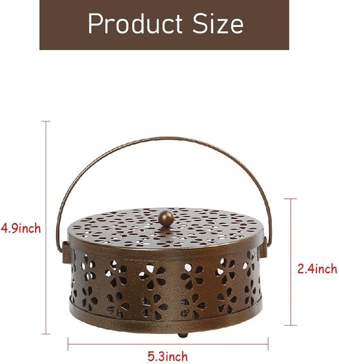 2PCS Corolful Mosquito Coil Holder，Portable Outdoor Incense Holder，Antique Style Lamp Metal Incense