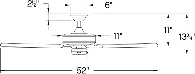Hinkley Metro 52" Indoor/Outdoor Dual Mount Ceiling Fan, Flush Mount or Suspended by 4.5" Down Rod, Reversible Wooden Fan Blades, Metallic Matte Bronze, Remote Sold Separately