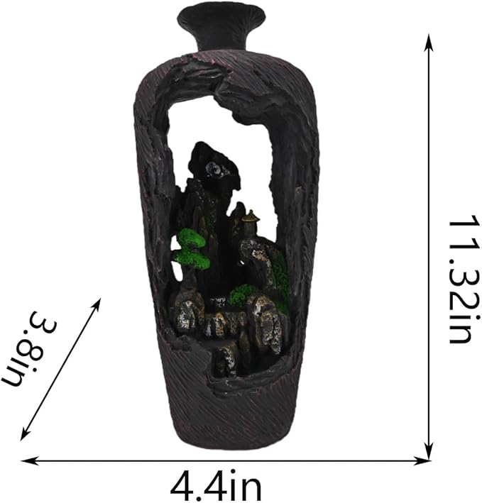 Backflow Incense Burner Cone Holder Waterfall Incense Burner Cool Inscent Fountain Falling Smoke Mountain Water Fall Incent Back Flow