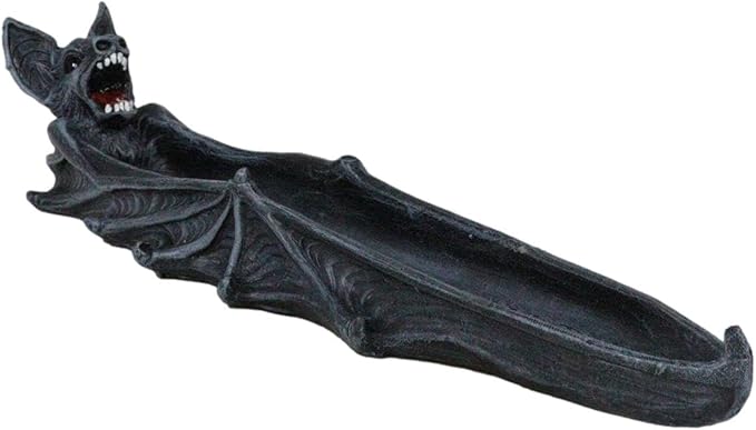 Ebros Gift Gothic Gargoyle Cathedric Bat Vampire Incense Stick Holder with Celtic Knotwork Figurine Halloween Macabre Halloween Metaphysical Accent