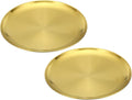PATIKIL 10.2" Dia. Incense Burner Plate, 2 Pack Coil Incense Holder Alloy Ash Catcher Fireproof Incense Cone Pad Tray for Yoga Spa Room Home Office, Gold Tone