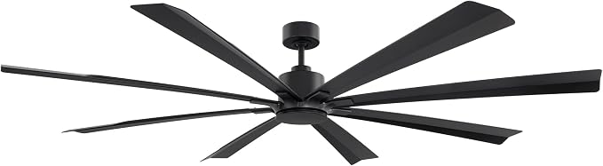 Modern Forms Size Matters Indoor and Outdoor 8-Blade 84in Smart Ceiling Fan in Matte Black with Remote Control with Alexa and iOS or Android App