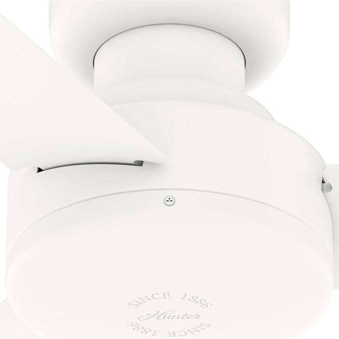 Hunter Presto, Indoor, Ceiling Fan, Wall Control, 52 inch, Matte White | For Bedroom, Living Room, Kitchen, Home Office, 52408